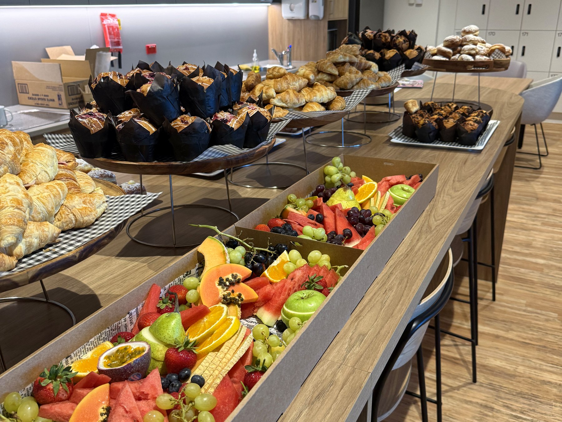 A generous everydayfood buffet prepared for an event