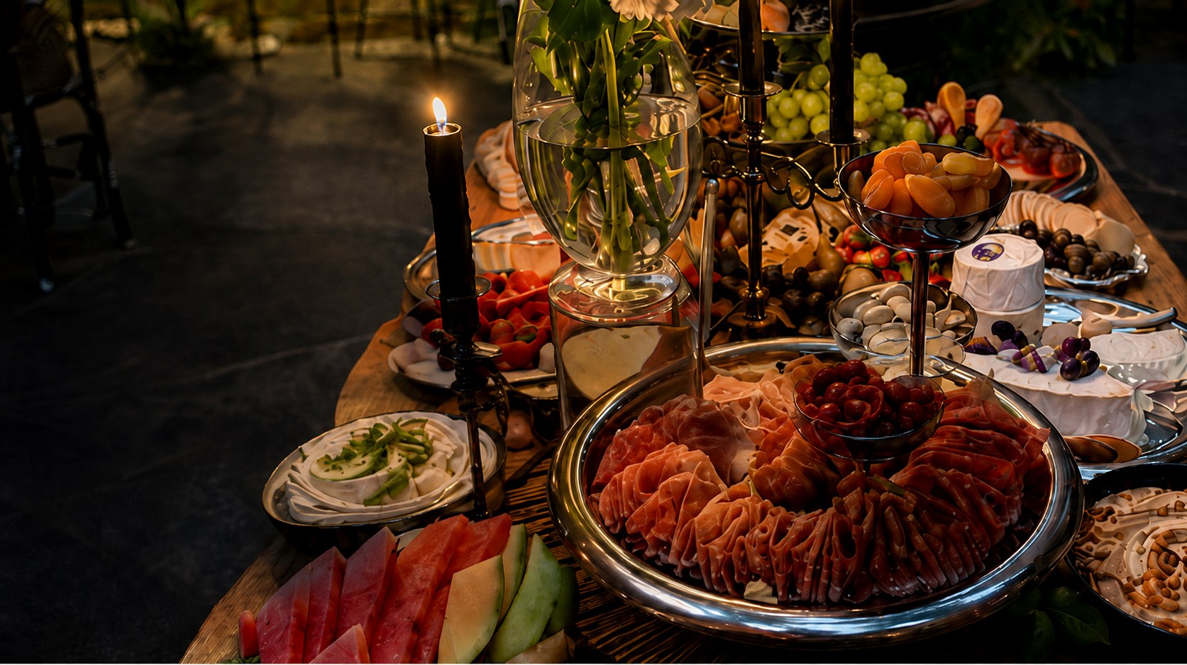 A festive everydayfood grazing table styled for a beautiful arrival