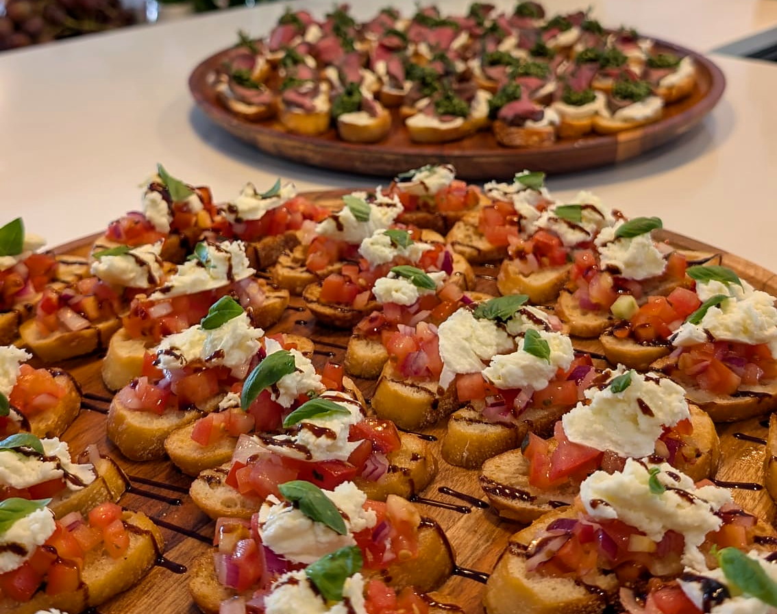 A generous selection of colourful everydayfood canapés