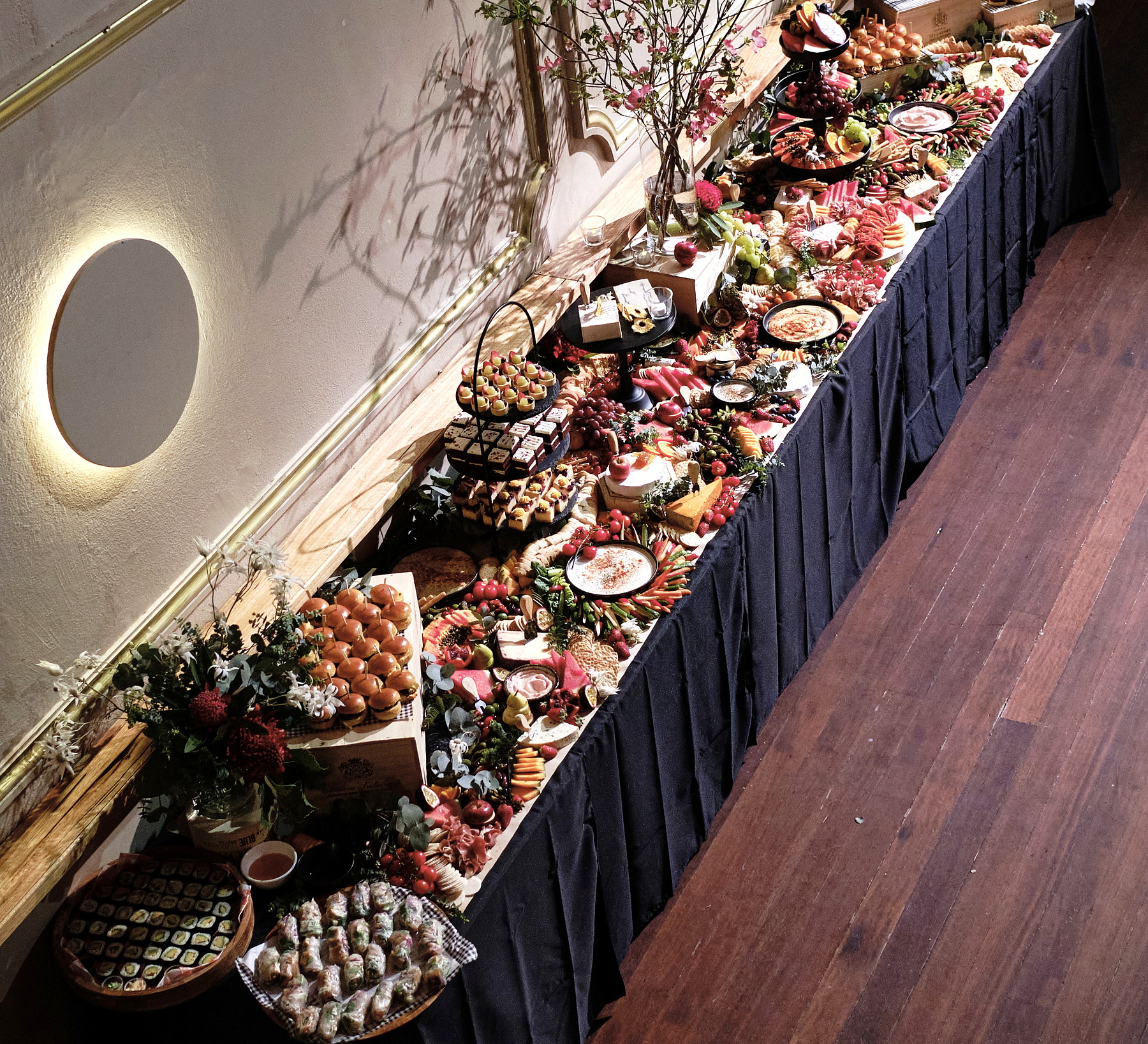 A large everydayfood grazing installation at Northcote Theatre