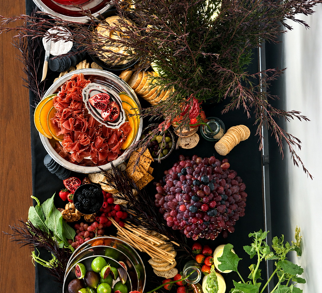 A richly styled everydayfood grazing table