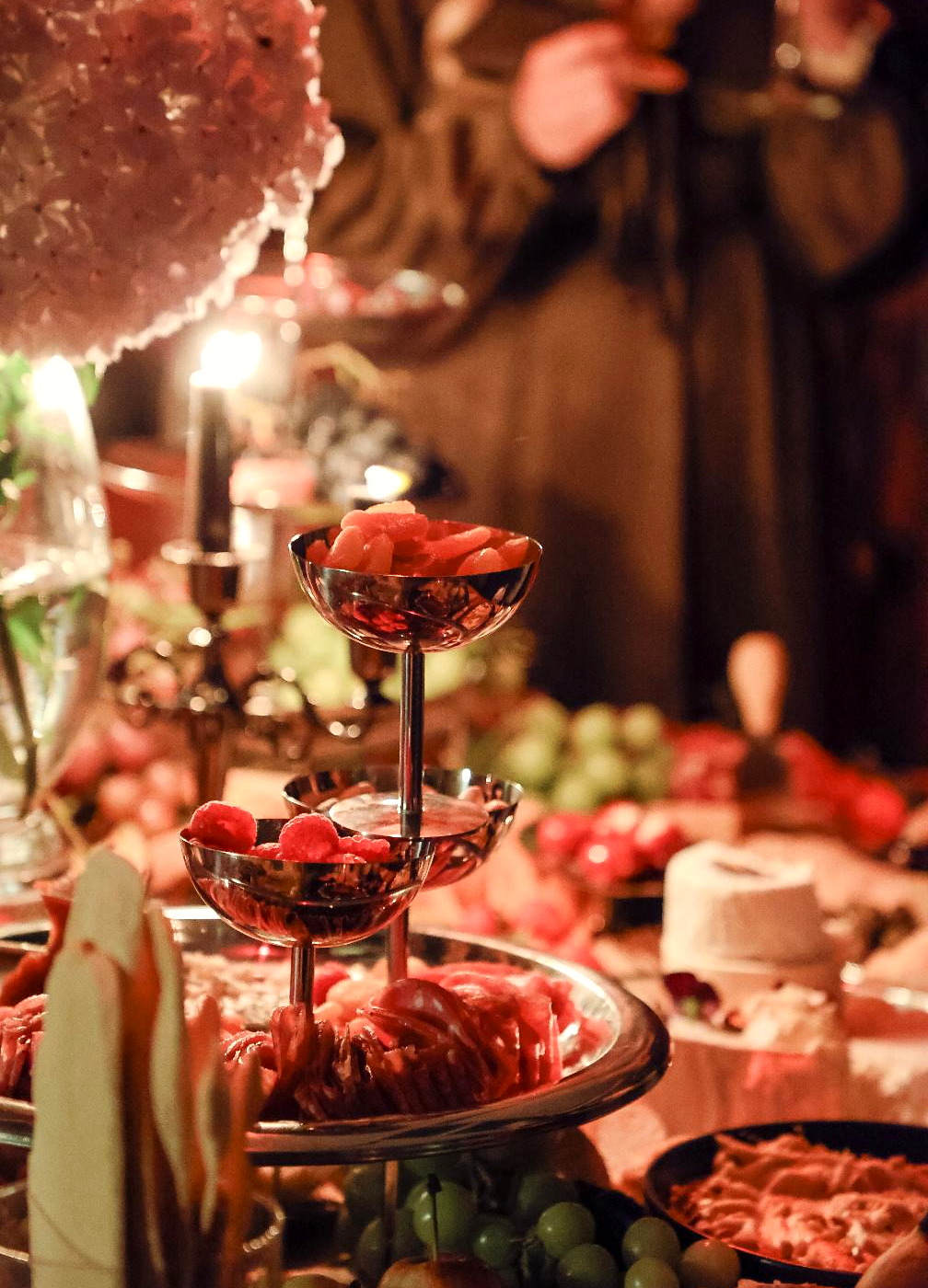 A romantic everydayfood grazing presentation in warm event light