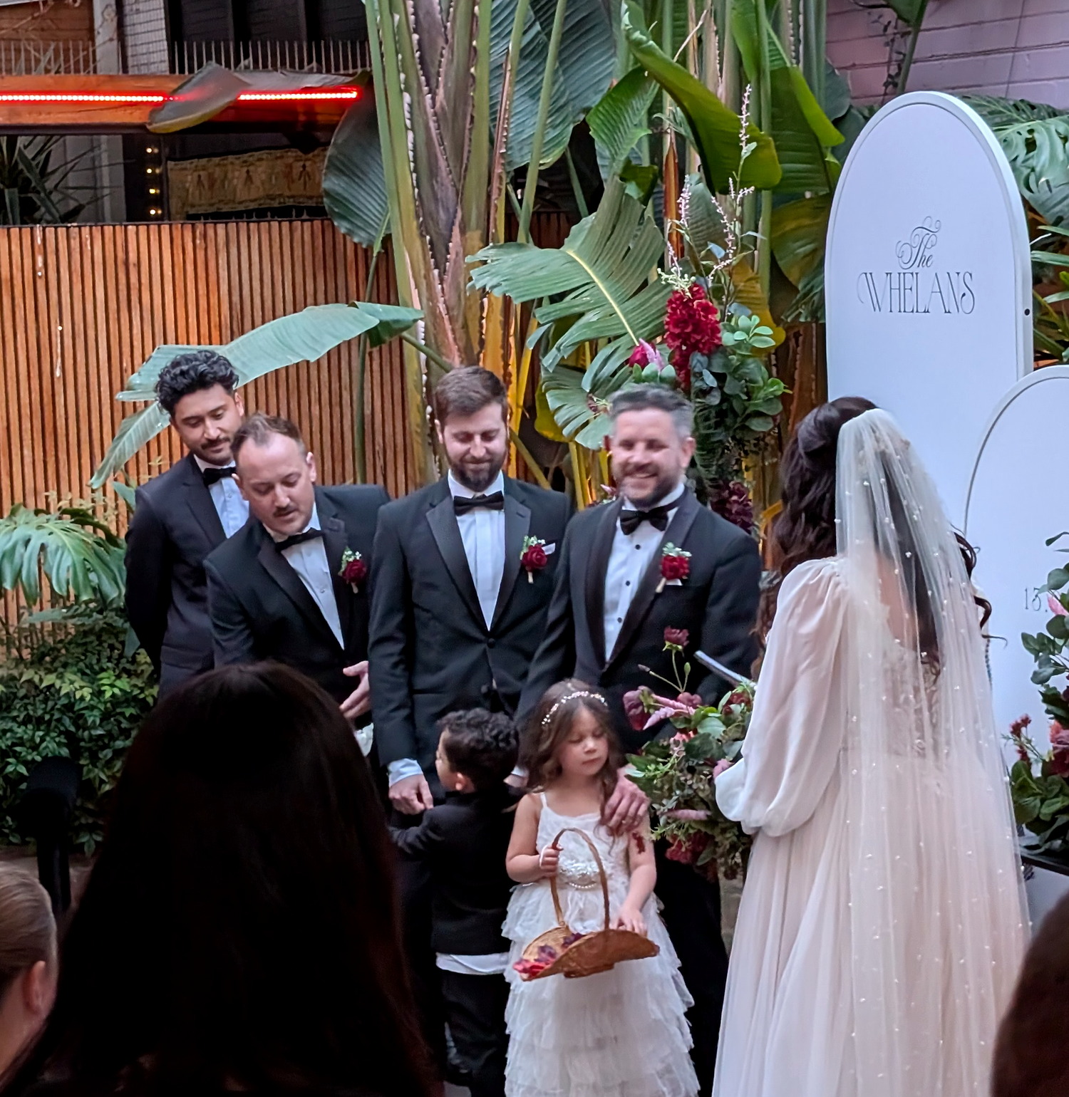 Guests gathered at a Melbourne wedding