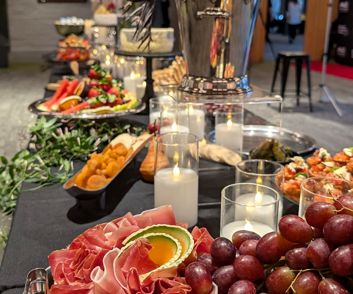 A candlelit everydayfood savoury platter display