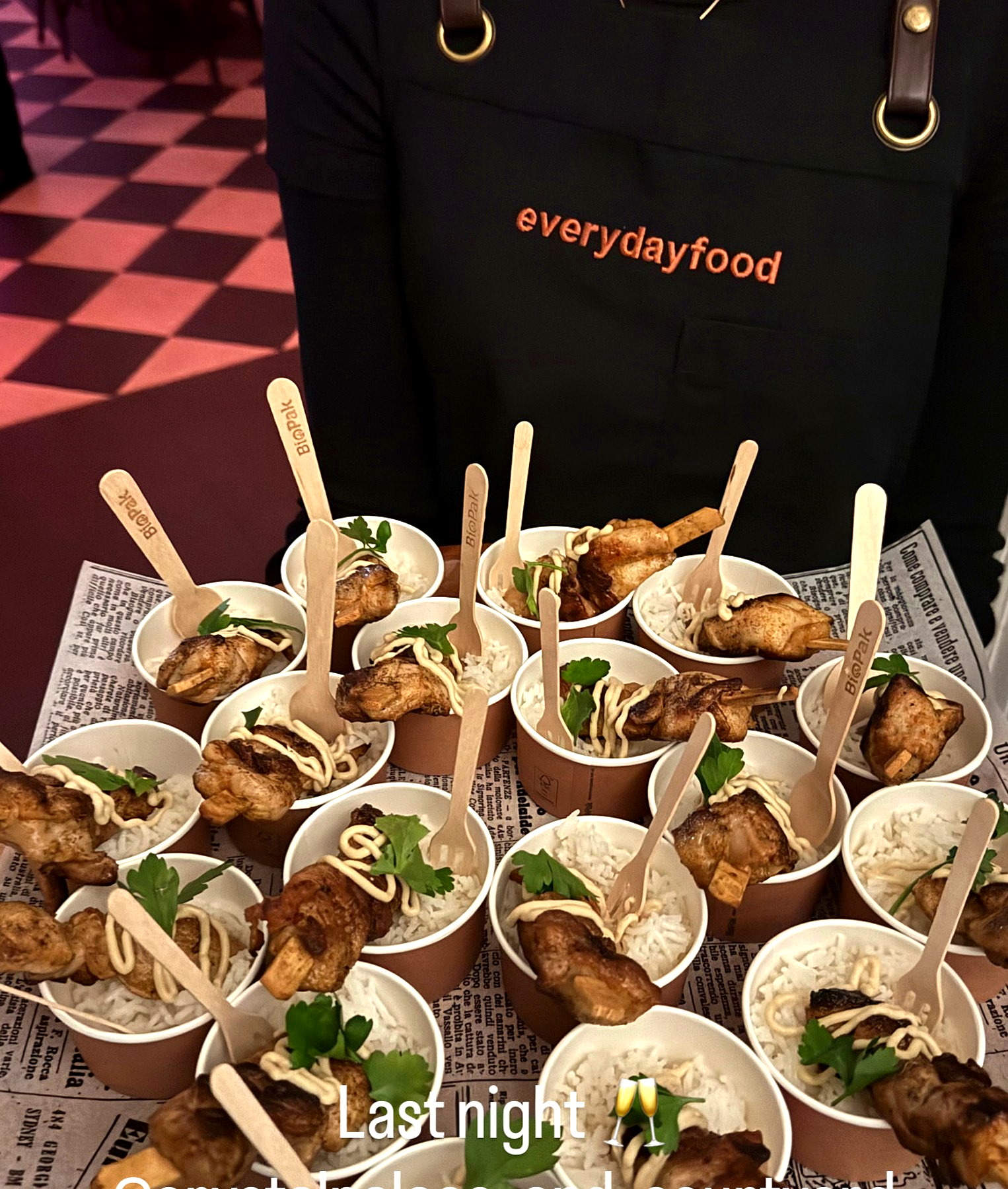 Lamb cups presented for an everydayfood private event