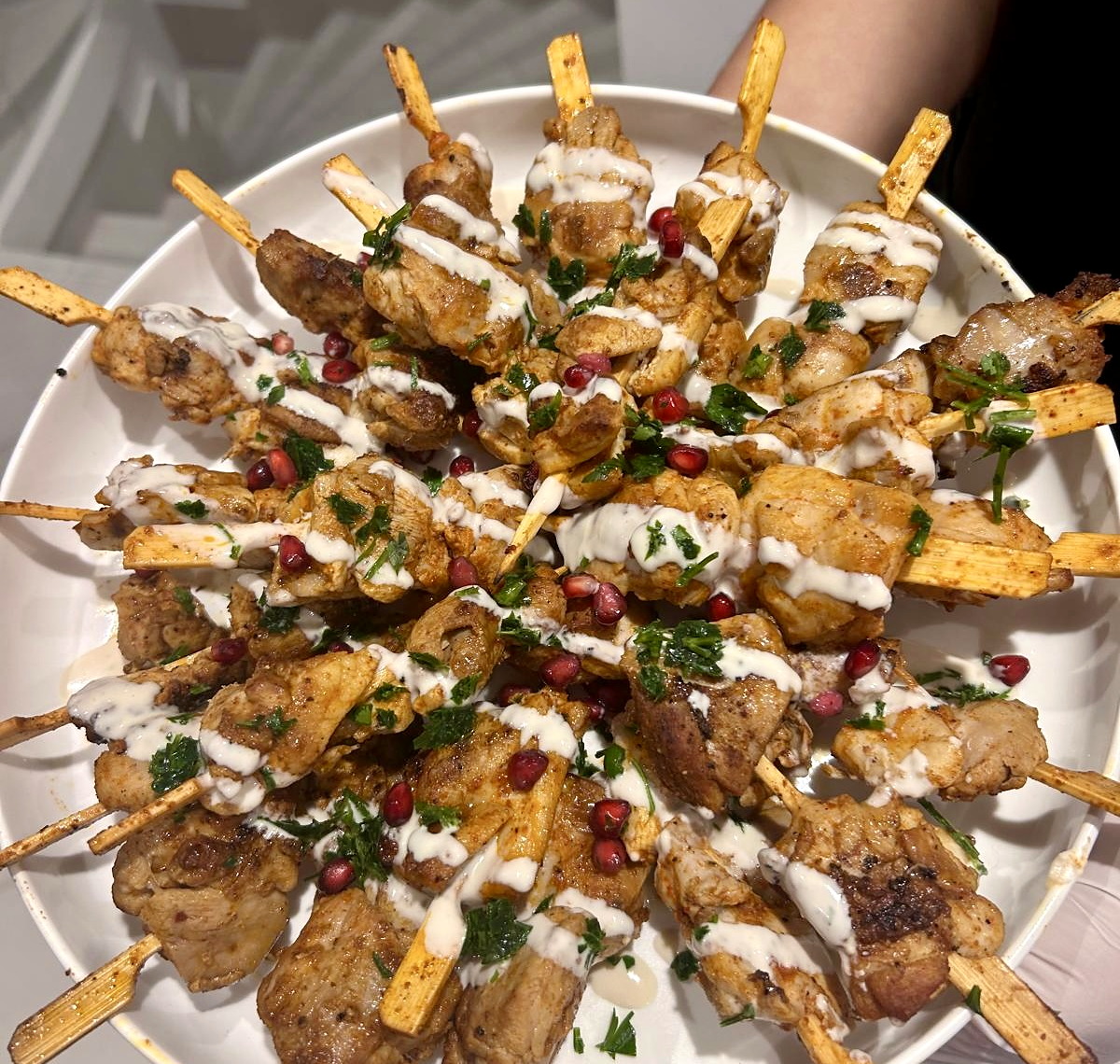 Turkish shish arranged for roaming wedding service
