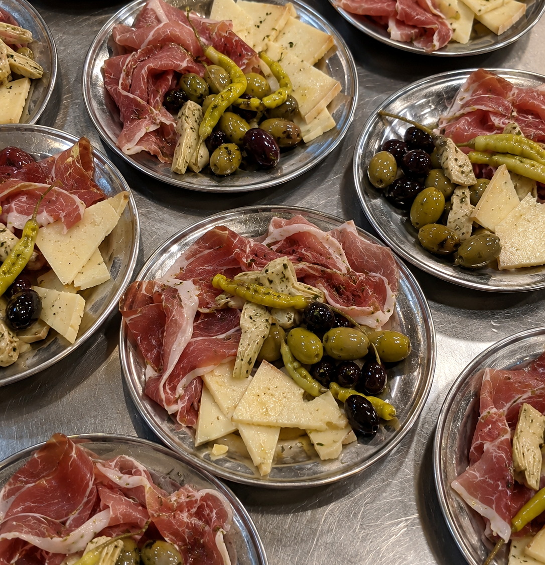 Everydayfood charcuterie plates prepared for wedding guests