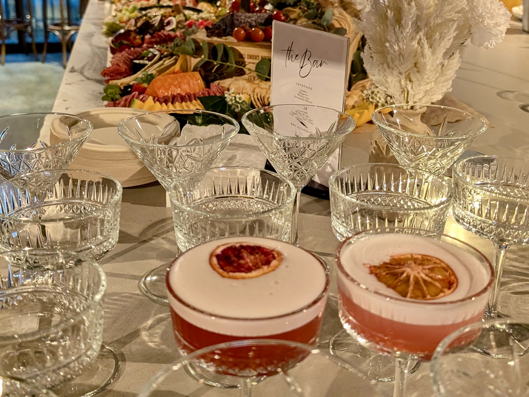 Premium event glassware and bar-service equipment